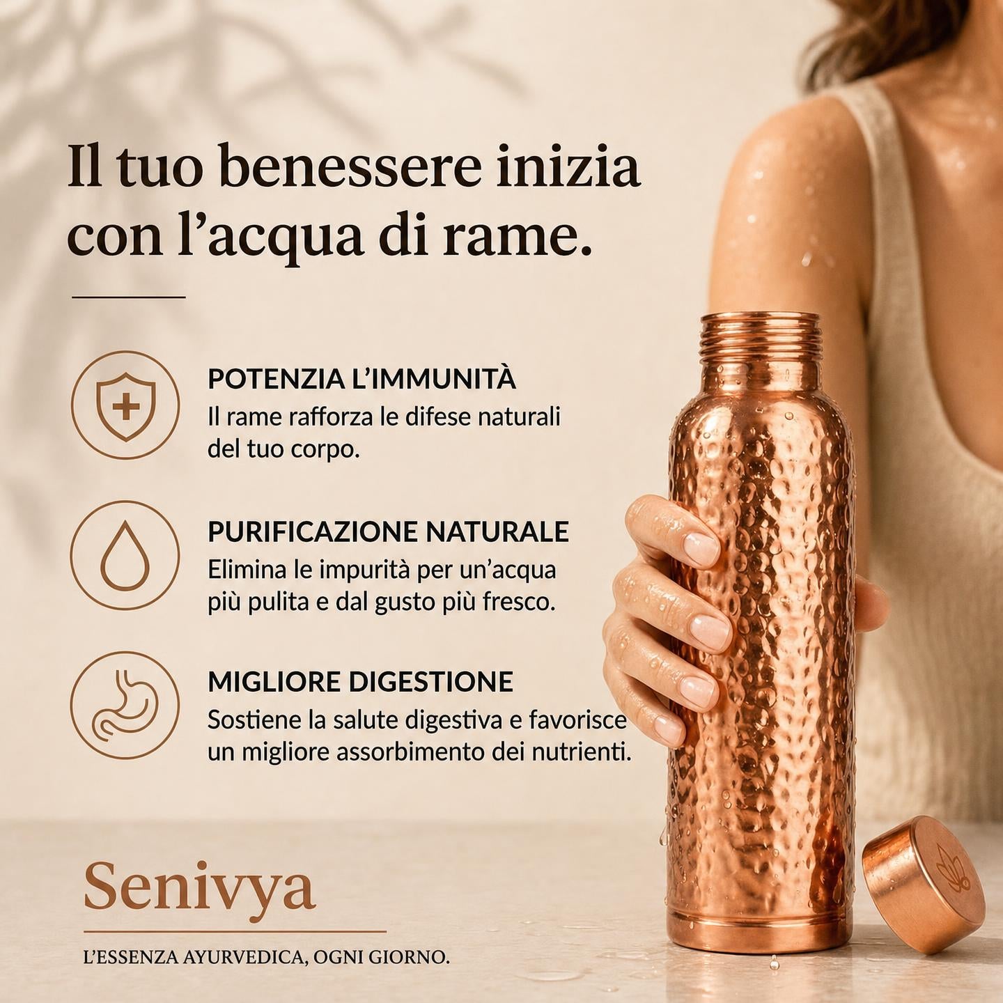 Borraccia in Rame – Senivya | Acqua Purificata Naturalmente, Senza Plastica