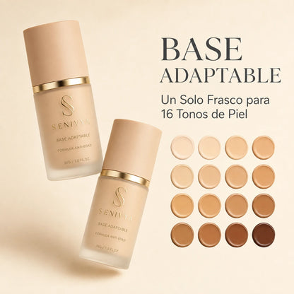 Base adaptable Senivya: un solo frasco para 16 tonos de piel